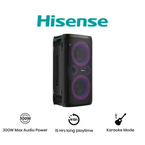 Hisense enceinte de fête, 300 W, Bluetooth 5.0