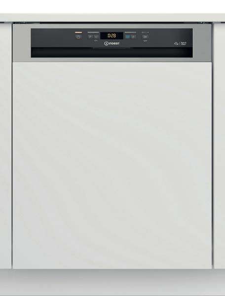 Lave-vaisselle intégrable avec bandeau Indesit: Standard 60cm, couleur inox - DBC 3C26 X