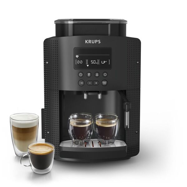 Essential, Machine à café à grains, Ecran LCD, Buse vapeur pour cappuccino, KRUPS