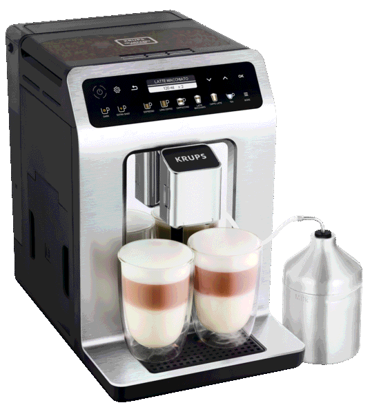 Evidence, Krups, Machine à café à grains, 14 recettes café et latte, Carafe à lait, KRUPS