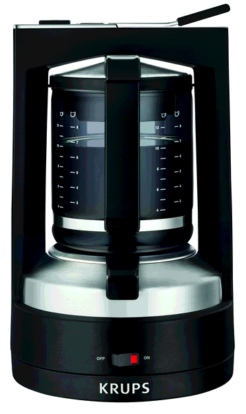 Moka, cafetière filtre pression, noir inox, 12 tasses, KRUPS