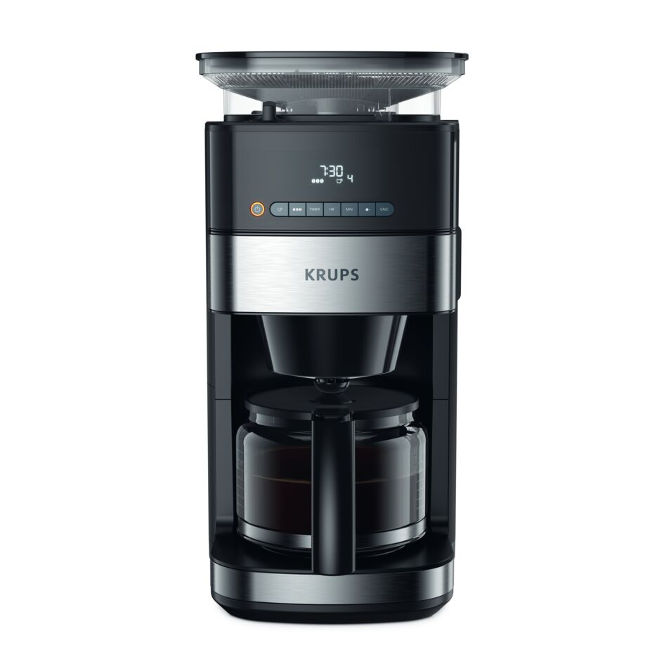 Grind aroma, Cafetière filtre programmable, Broyeur à grains intégré, écran digital, KRUPS