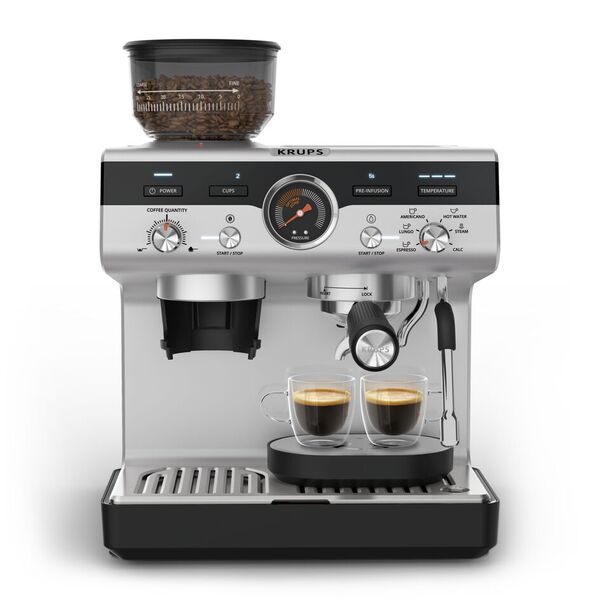 Precision, Machine Expresso Manuelle avec moulin, 30 Niveaux de mouture, 15 Bars, KRUPS