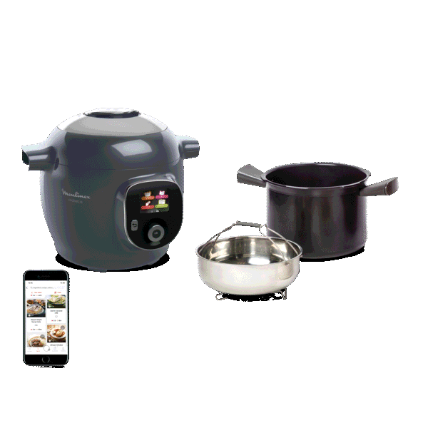 Moulinex Cookeo+ Multicuiseur intelligent, 150 recettes, 6 L, 6 personnes, Gris Java Pepper