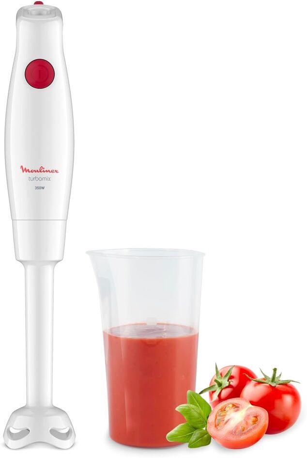 Moulinex Turbomix, Pied mixeur, 2 lames ZELKROM, 350 W, blanc