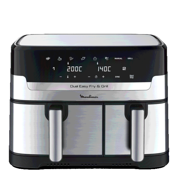 Moulinex Dual Easy Fry & Grill, 8.3L, Air fryer, Inox