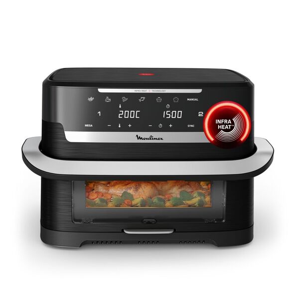 Moulinex Ever Fry Dual Flex 9L , Air fryer, plus rapide, facile à nettoyer, Pince de cuisine