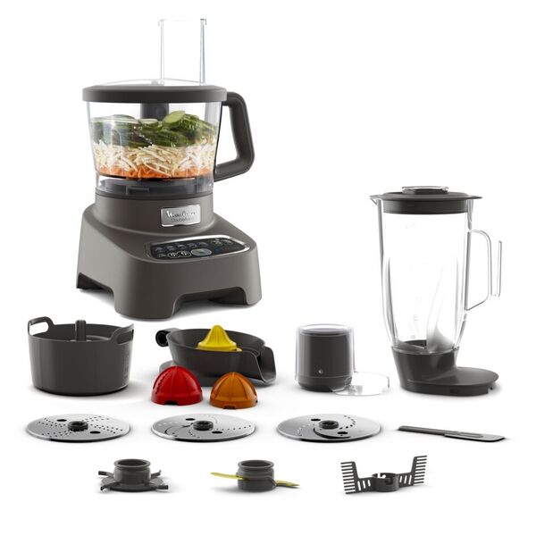 Moulinex Double Force, Robot multifonction, 1000 W, 31 fonctions, 10 accessoires, Noir