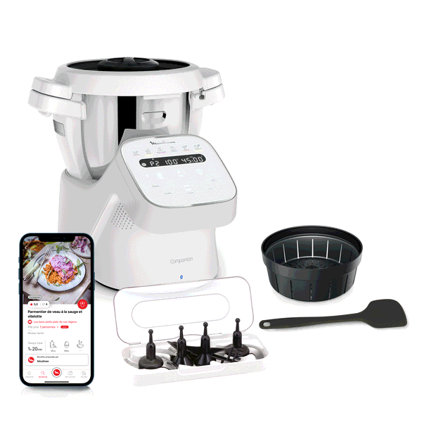 Moulinex i-Companion, Robot Cuiseur, 16 modes de fonctionnement, Connecté, Jusqu'à 10 personnes