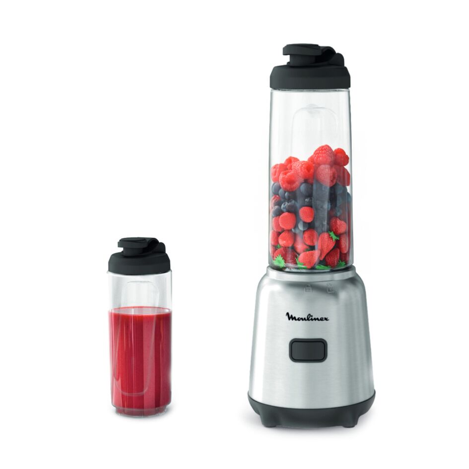 Moulinex Mix & Move Mini Blender, Bol plastique tritan 0.8L, 300W, 1 vitesse, 4 lames