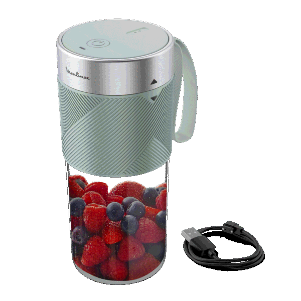 Moulinex Lightmix Blender portable, Bol tritan 0,3L, 1 vitesse, 2 lames, Rechargeable