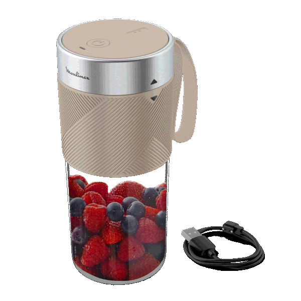 Moulinex Lightmix Blender portable, Bol tritan 0,3L, 1 vitesse, 2 lames, Rechargeable