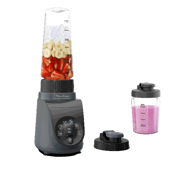 Moulinex Blend Up Essential, Mini blender, 800 W, 6 programmes automatiques, 2 gourdes