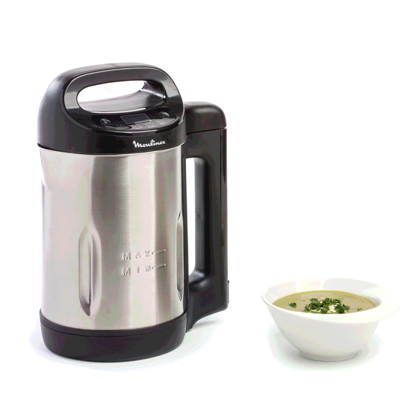 Moulinex My daily soup, Blender chauffant, 3 programmes, 1,2 L, Noir