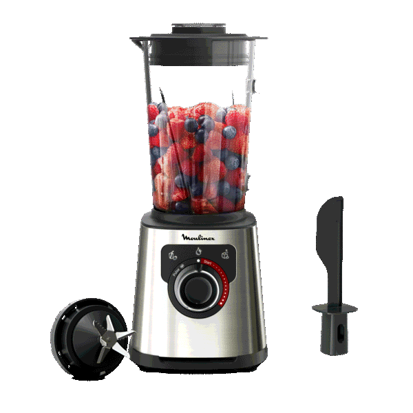 Moulinex Perfectmix+, Blender, Bol verre 2L, 1200W, 3 programmes, 6 lames Powelix