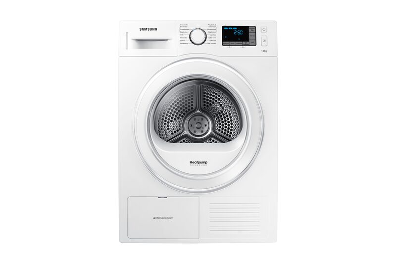 Samsung Sèche-linge Pompe à chaleur A++, Crystal Gloss, 8kg - DV80F5E5HGW