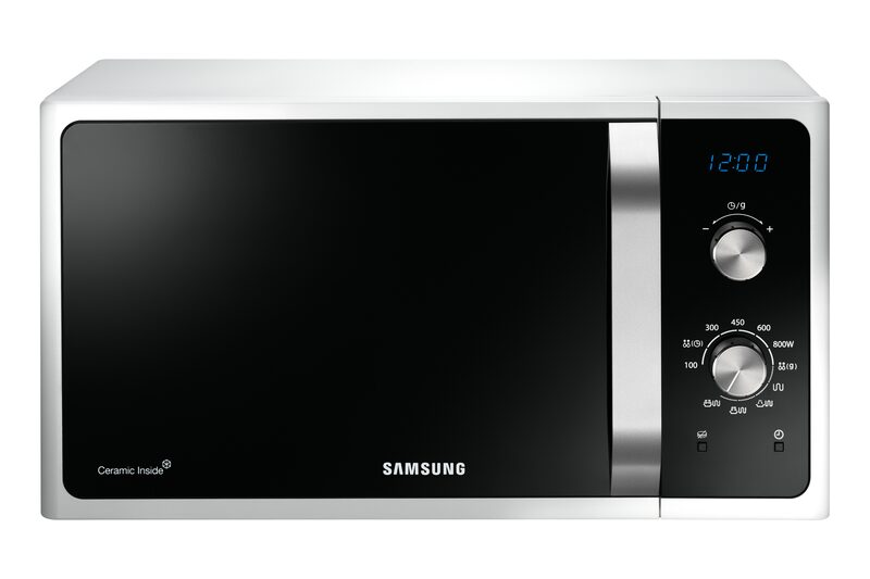 Samsung Micro-ondes gril avec cavité en céramique émail, 28L, Blanc - MG28F301ECW
