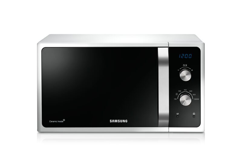 Samsung Micro-ondes solo avec cavité en céramique émail, 28L, Blanc - MS28F301EAW