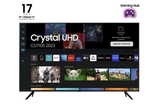 Samsung TV Crystal UHD 70" 70CU7105 2023, 4K, Smart TV
