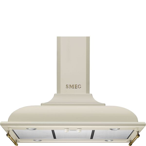 Smeg Hotte décorative îlot central Crème KCI19POE