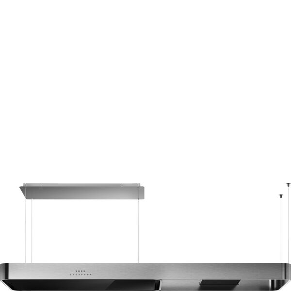 Smeg Hotte décorative îlot central Inox et verre KSLS18X