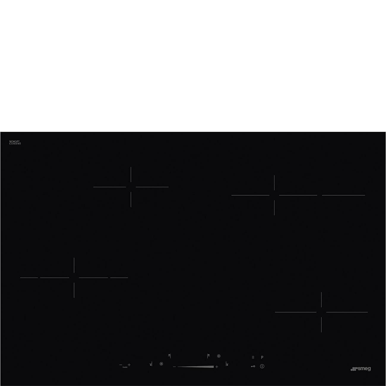 Smeg Plaque de cuisson 4 foyers Vitrocéramique SE484EMTD