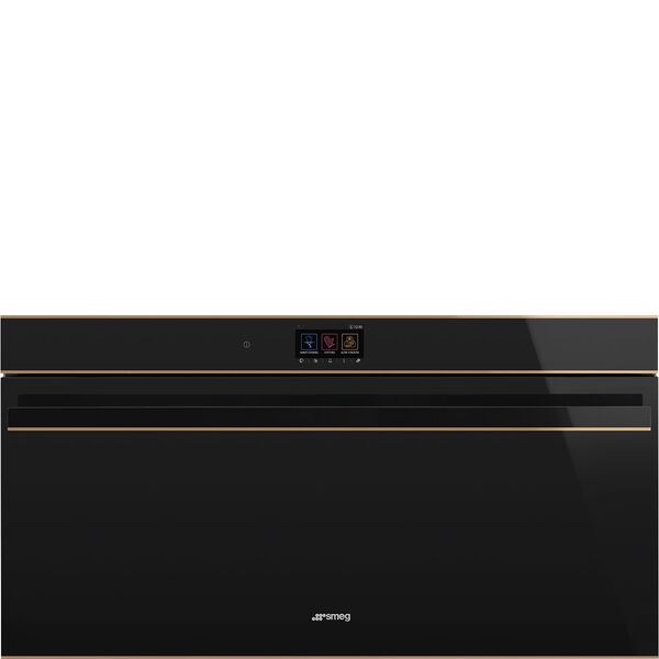 Smeg Four 90 cm Hauteur réduite 48 cm Noir Pyrolyse SFPR9604TNR