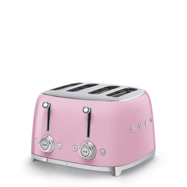 Smeg Grille-pain vintage 4 tranches Rose TSF03PKEU