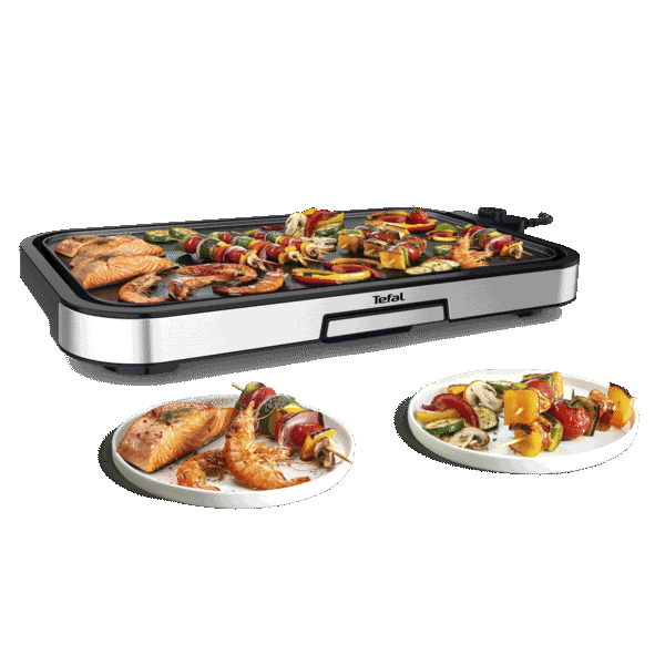 Tefal Giant Plancha XL Inox, 12 personnes, Cuisson plus saine, Thermostat 5 niveaux, 250°C