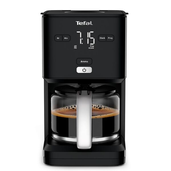 Tefal Cafetière programmable SMART'N LIGHT noire écran numérique 1,25L