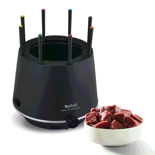 Tefal Thermorespect Inox & Design, Appareil à fondue, Antiadhésif, 8 personnes, Paroi isolante