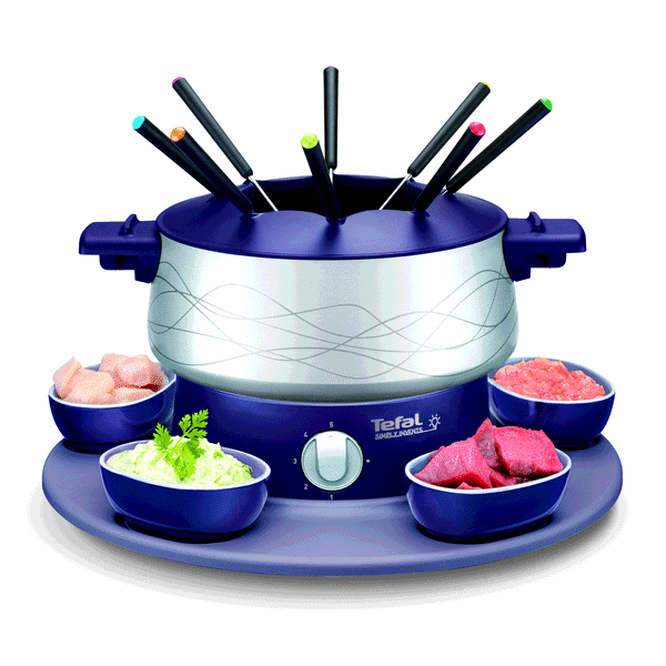 Tefal Simply Invent, Appareil à fondue, Antiadhésif, 10 personnes, Plateau rotatif, Ramequins