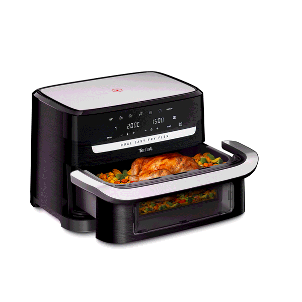 Tefal Dual Easy Fry Flex, 9L, Air fryer, Noir