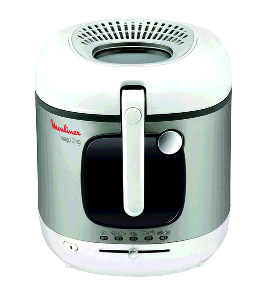 Tefal Méga XXL, Friteuse électrique, Grande capacité 2Kg, cuve amovible, Thermostat règlable