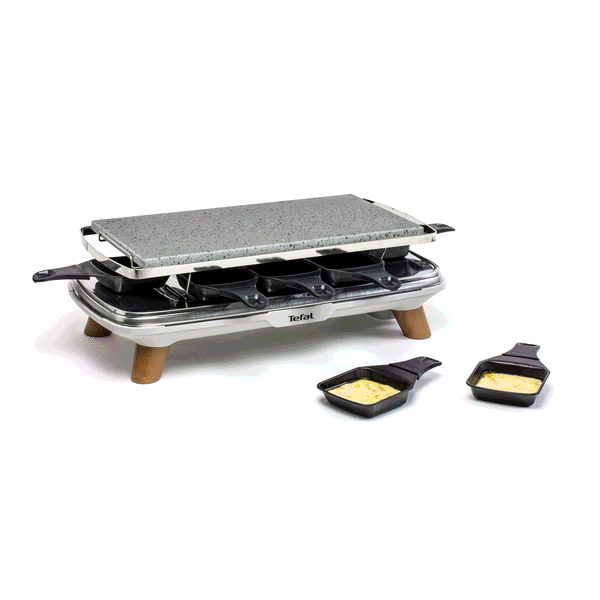 Tefal Gourmet Pierrade®, Appareil à raclette et pierrade, Pierre naturelle, 8 personnes