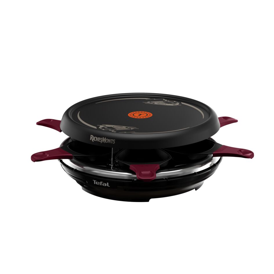 Tefal RichesMonts, Appareil à raclette 3-en-1, Raclette, Plancha, Crêpière, Antiadhésif, 6 personnes