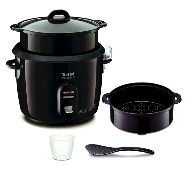Tefal Cuiseur à riz Classic 2 noir avec panier vapeur