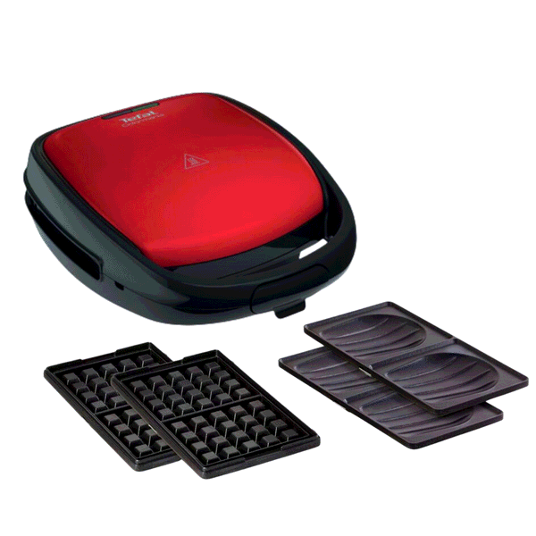 Tefal Snack Time Colormania, Appareil à gaufres et croque-monsieur, 2 jeux de plaque inclus
