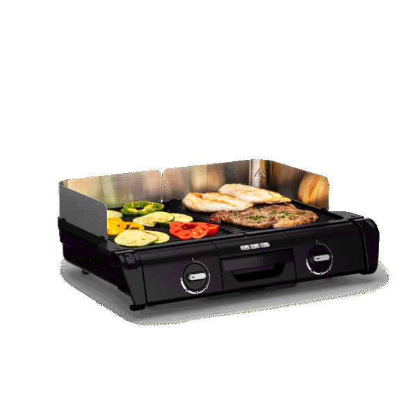 Tefal Barbecue électrique Family Grill, Usage extérieur et intérieur, 2 surfaces de cuisson avec 2 thermostats